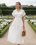 Chique jurk met detail aan de schouders