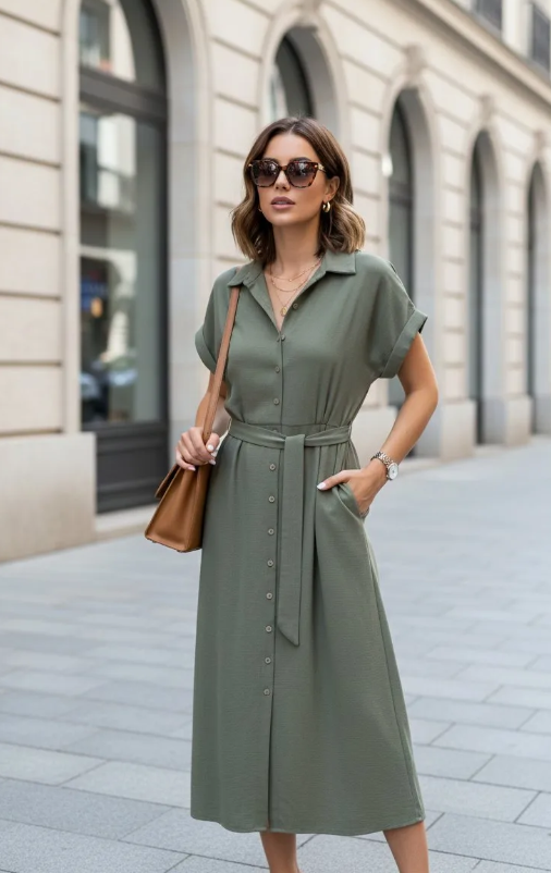 Elegante overhemdjurk