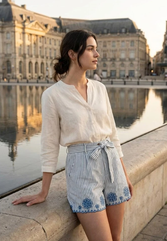 gestreepte short